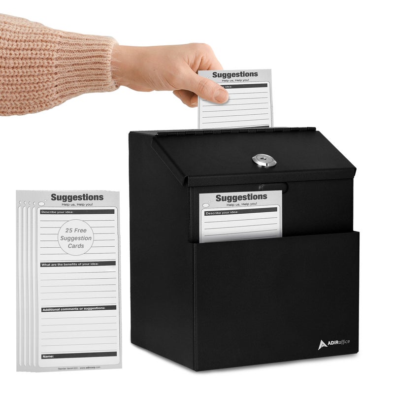 Adir Corp. Steel Suggestion/Key Drop Box (Black) - Image 1